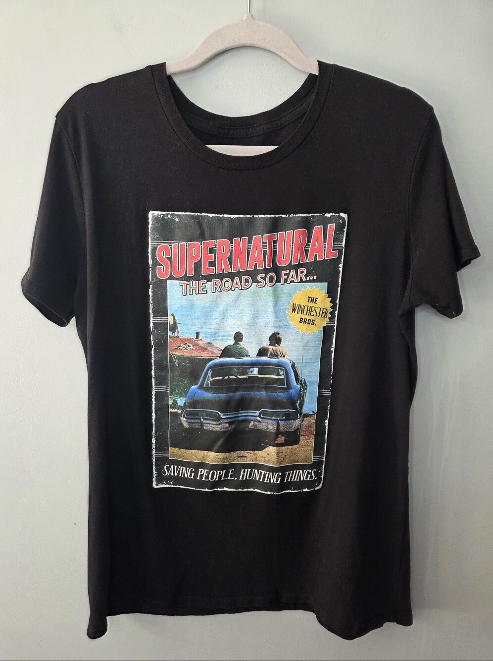 Supernatural The Road So Far Tour Winchester Bros T-shirt Large Black TV Show